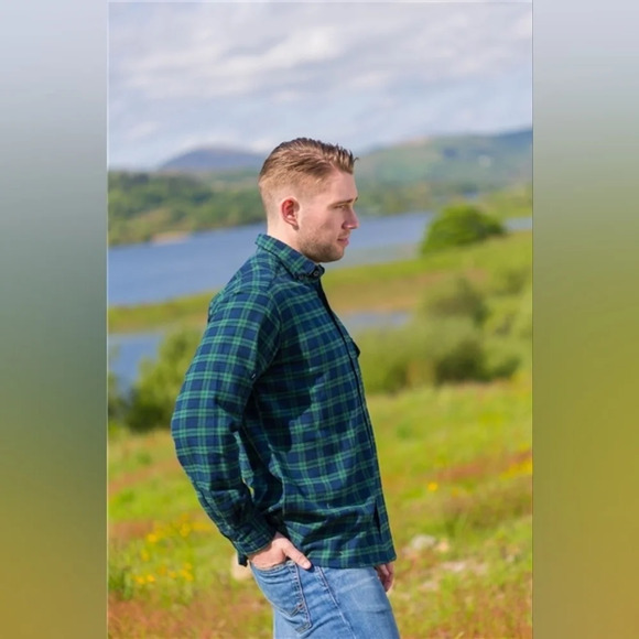 Lee Valley [3X] Flannel Shirt  - Green Tartan Blackwatch - Picture 3 of 3